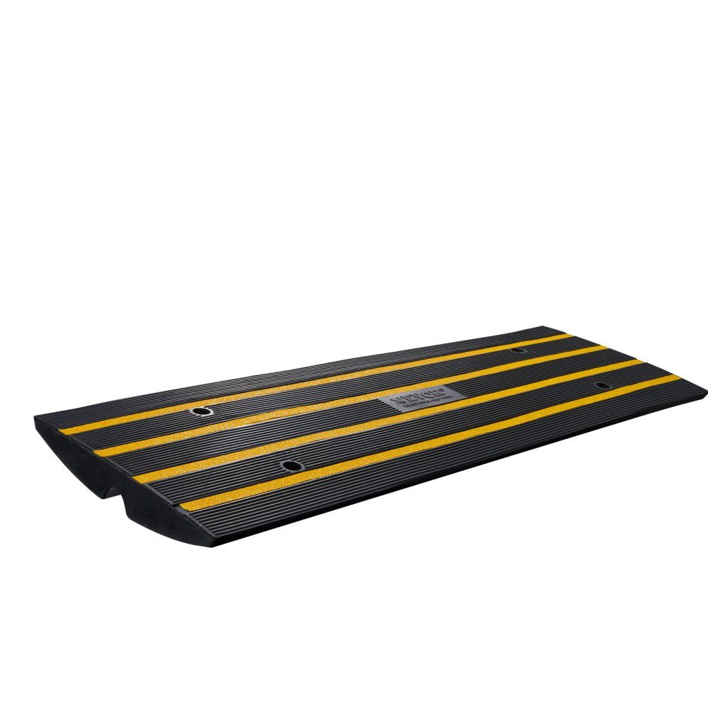 Threshold ramp Solid rubber door sill ramp max. load capacity 15 tons Curb ramp with 5.5 x 3.5 cm channel Wheelchair ramp 122 x 40.5 x 6.5 cm Access ramp Ideal for uneven curbs
