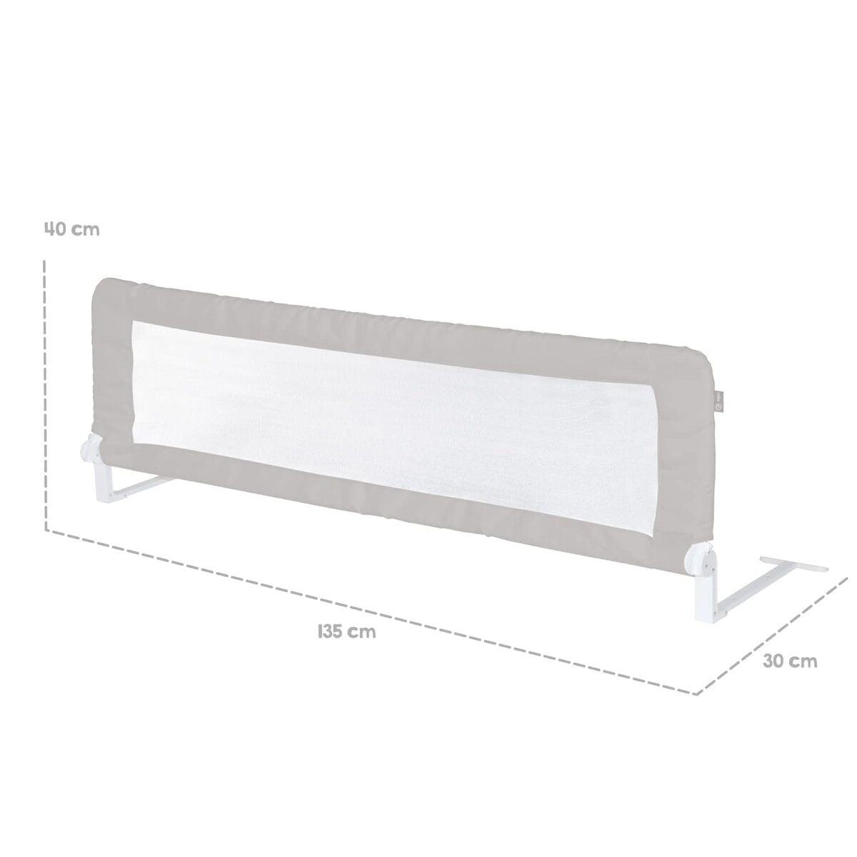 roba bedrail clip-fold, valbeveiliging, opvouwbaar, 135 x 50 cm, grijs