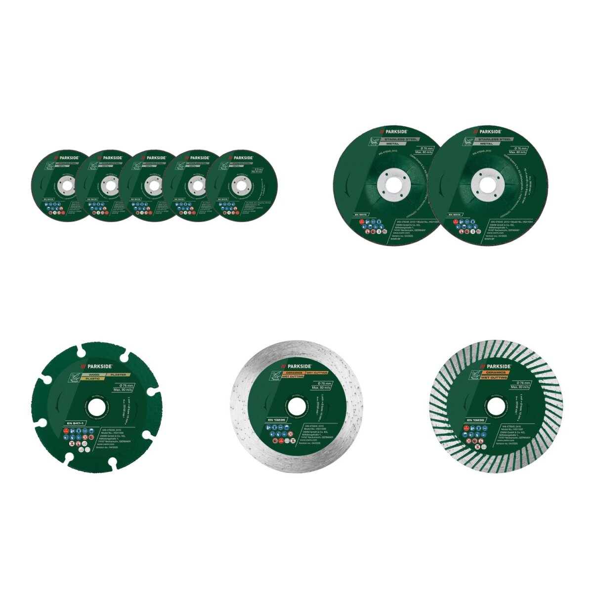 Tarcze do cięcia metalu PARKSIDE® / tarcze do szlifowania metalu / tarcze do cięcia drewna / tarcze diamentowe do cięcia (Turbo) / tarcze diamentowe do cięcia Tarcze do cięcia metalu PARKSIDE® / tarcze do szlifowania metalu / tarcze do cięcia drewna / tarcze diamentowe do cięcia (Turbo) / tarcze diamentowe do cięcia