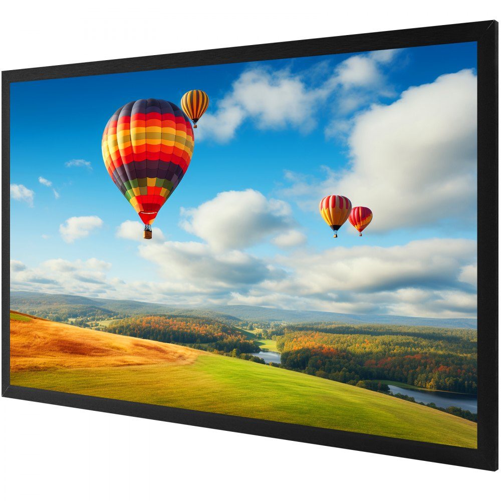 Projector screen 257 cm x 150 cm, screen diagonal 279 cm, screen ceiling mounting made of PVC, 15 kg projection surface with 160° viewing angle, for outdoor activities