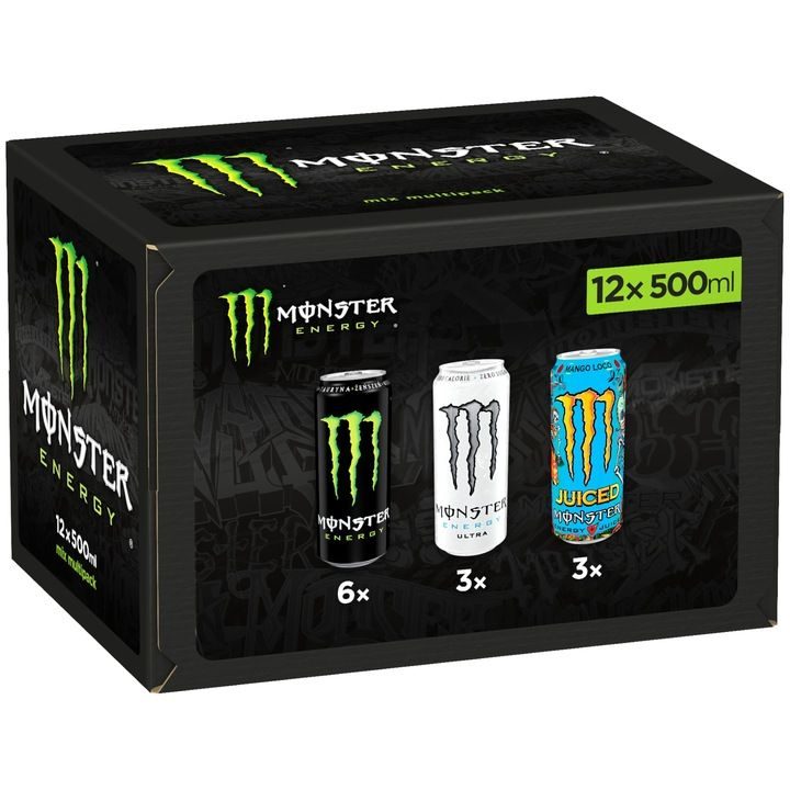 Monster Energy Zero & Mango Loco Mix – Energy Drink, 500ml (Pack of 12)