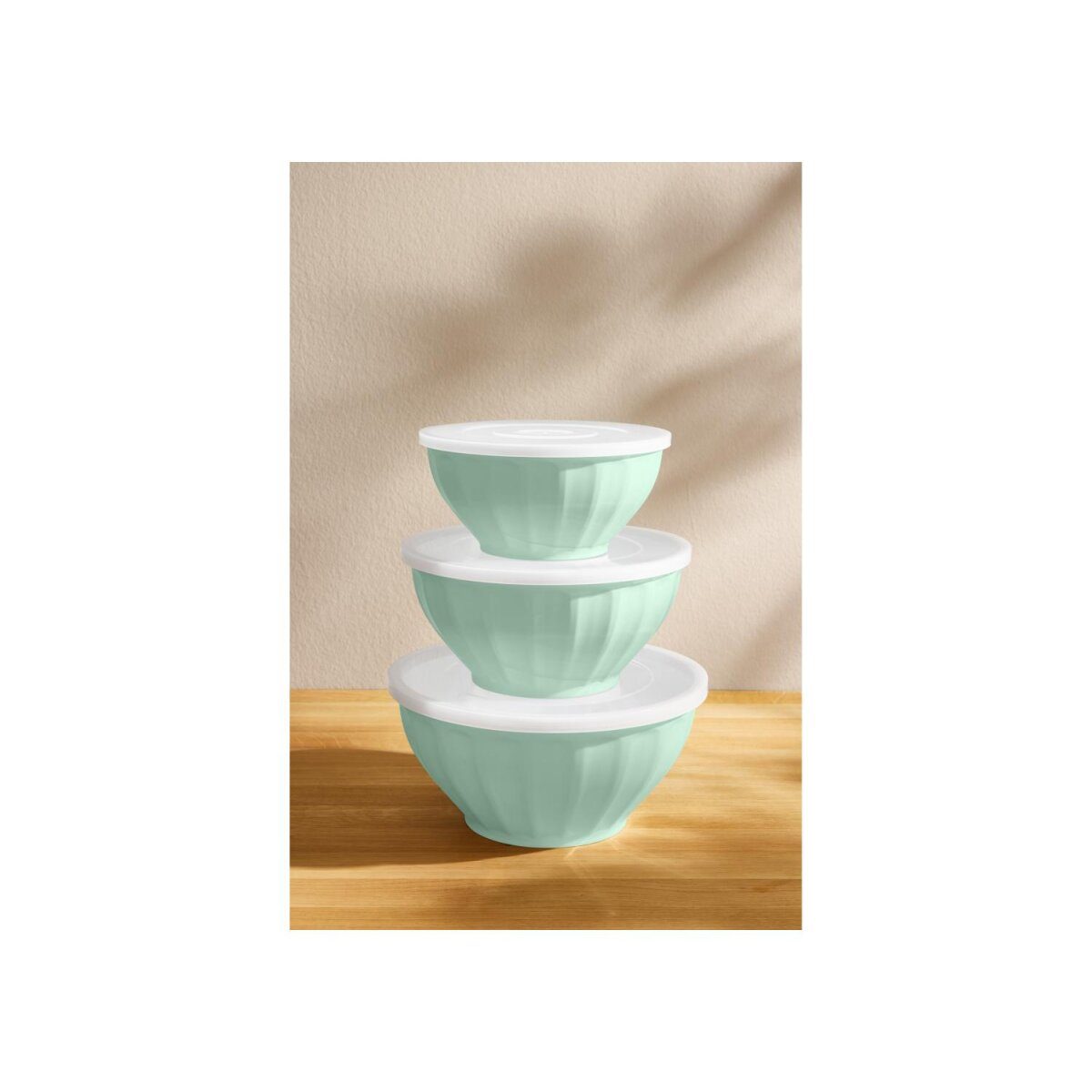 Set de bols SILVERCREST® avec couvercle, 3 pièces (menthe) Autre
