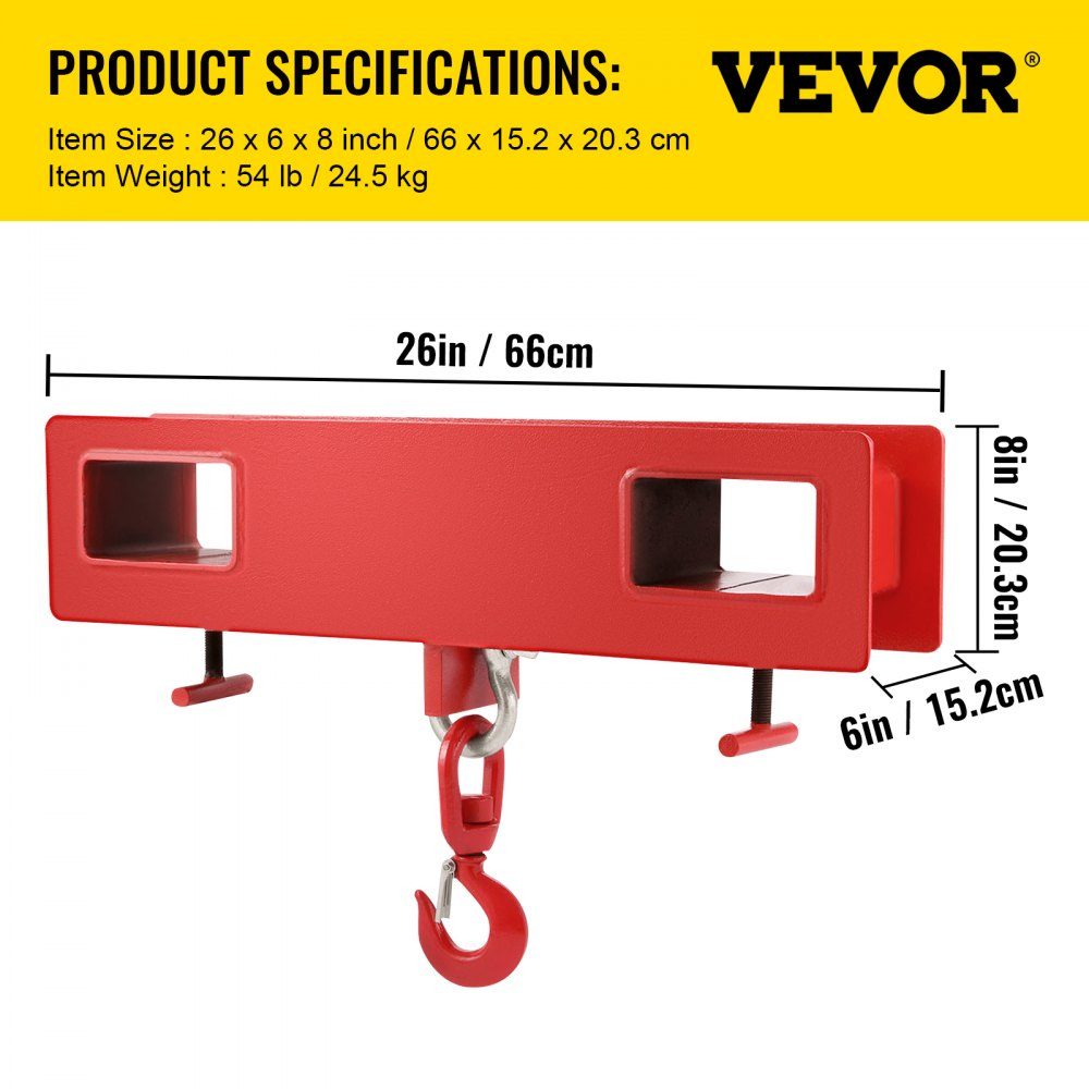 2-Tonnen-Gabelstapler-Hebehaken, 4000 £/2000 kg Tragfähigkeit, Gabelhubwagen, Drehhaken, Mobilkran, Gabelstapler-Anbaugeräte