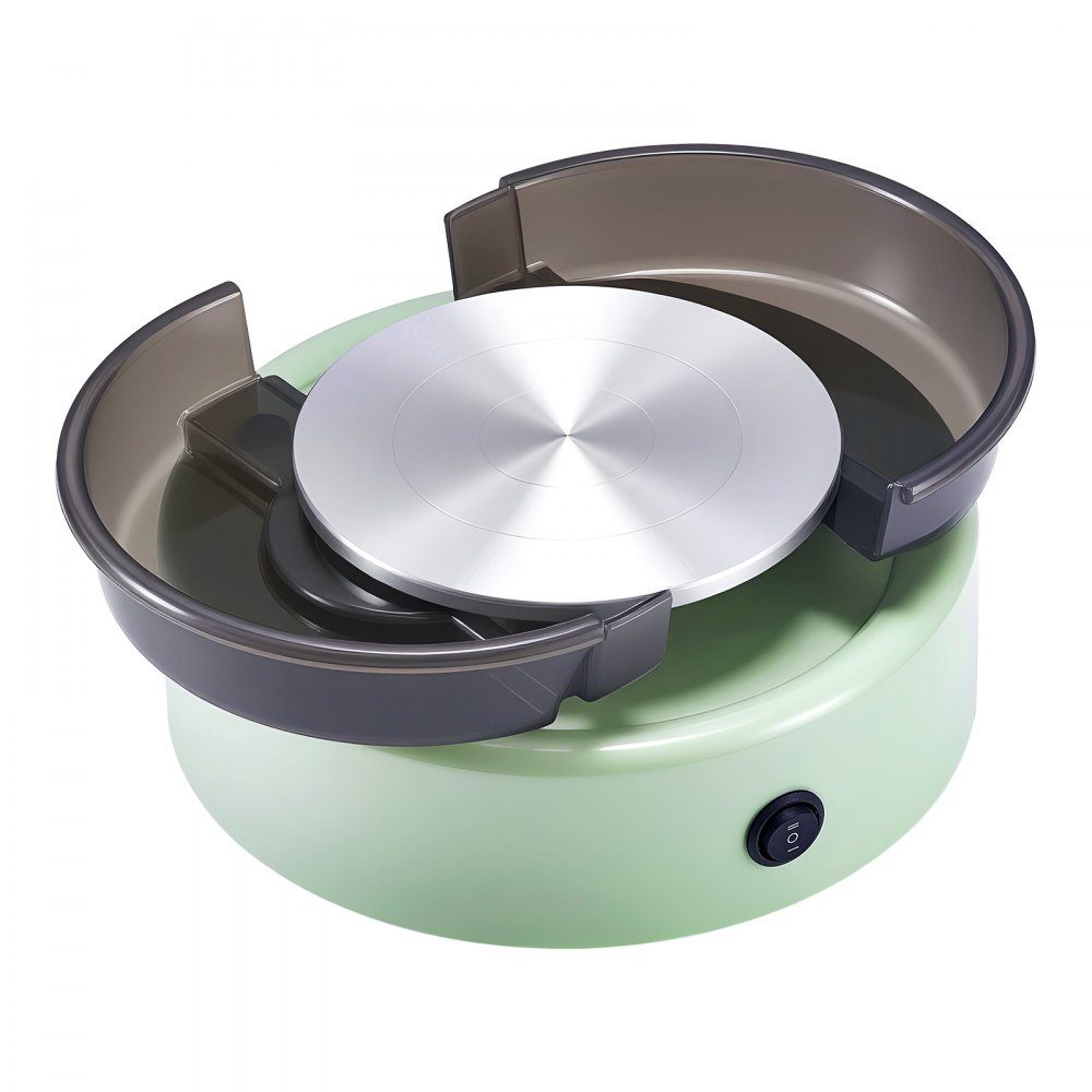 Mini Pottery Wheel Machine, 158mm Adjustable Speed ​​Turntable (0-140RPM), Electric Clay Wheel with Clay Molding Tools for DIY Pottery Classes, Green Round