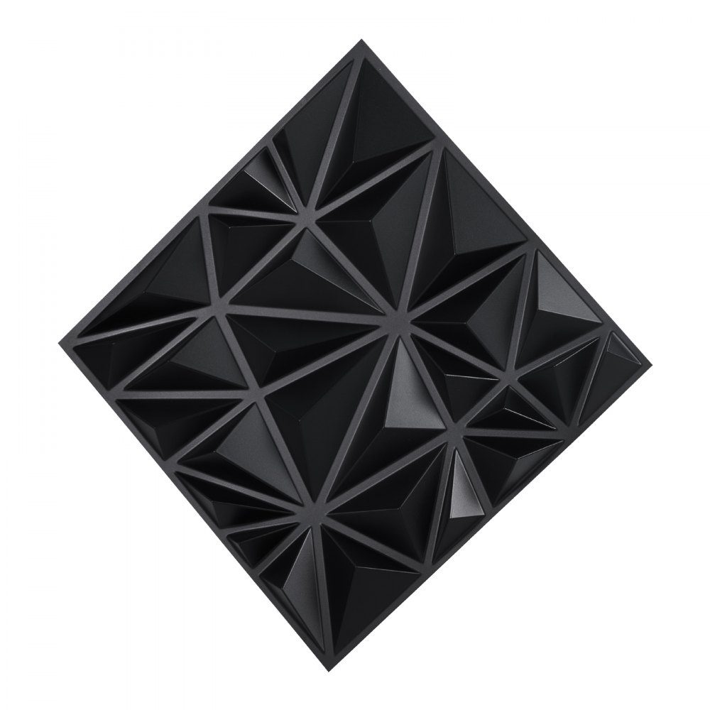Zestaw paneli ściennych 3D 33 paneli ściennych 30x30 cm PCV Nowoczesne minimalistyczne panele ścienne 2,97 m² Dekoracja ścienna Wnętrze do sufitu Sypialnia Salon Pokój zabaw Matowy czarny