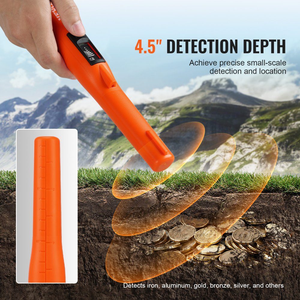 Metaaldetector Pinpointer IP68 Volledig waterdichte metaaldetector 3 modi Propointer Schattenjacht met LCD/Geluid/Trillingen/Geluid + Trillingen Inclusief 9V-batterij en fluwelen zakje