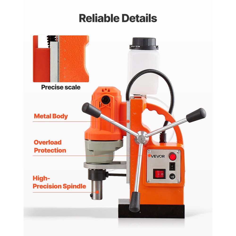 Magneetboor 1200 W 38 mm boordiameter, 10000 N Power Mag boorsysteem, 900 tpm toerental met Weldon-as en efficiënte koeling, voor metalen oppervlakken, industrie, doe-het-zelvers Magneetboor 1200 W 38 mm boordiameter, 10000 N Power Mag boorsysteem, 900 tpm toerental met Weldon-as en efficiënte koeling, voor metalen oppervlakken, industrie, doe-het-zelvers