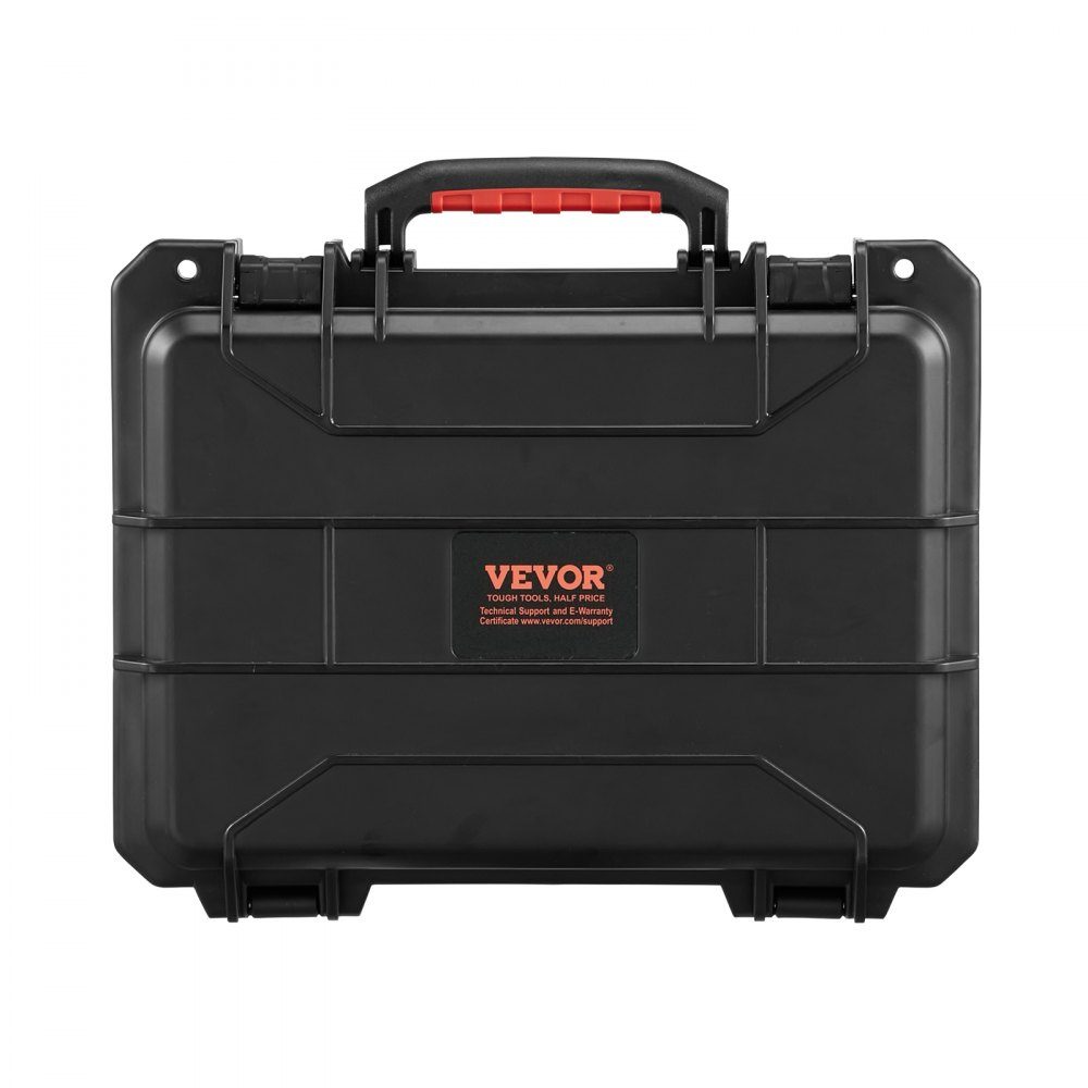 Weatherproof Hard Shell Dry Boxes with Pre-Cut Foam and Retractable Handles for Travel, IP67 Waterproof Case for Cameras, Black (38 x 30 x 14 cm)