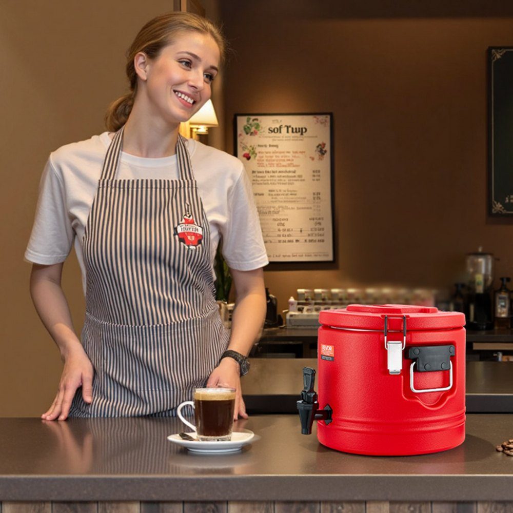 Insulated Drinks Dispenser 8L Thermal Hot Cold Drinks Dispenser with Tap Food Grade Cooling Jug with 304-Edelstahl-Innenraum for Tea Coffee Restaurant