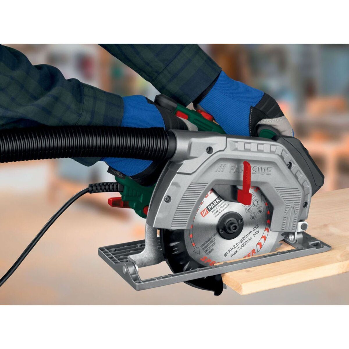 Scie circulaire portative PARKSIDE® »PHKS 1350 C2«, 1350 watts avec laser