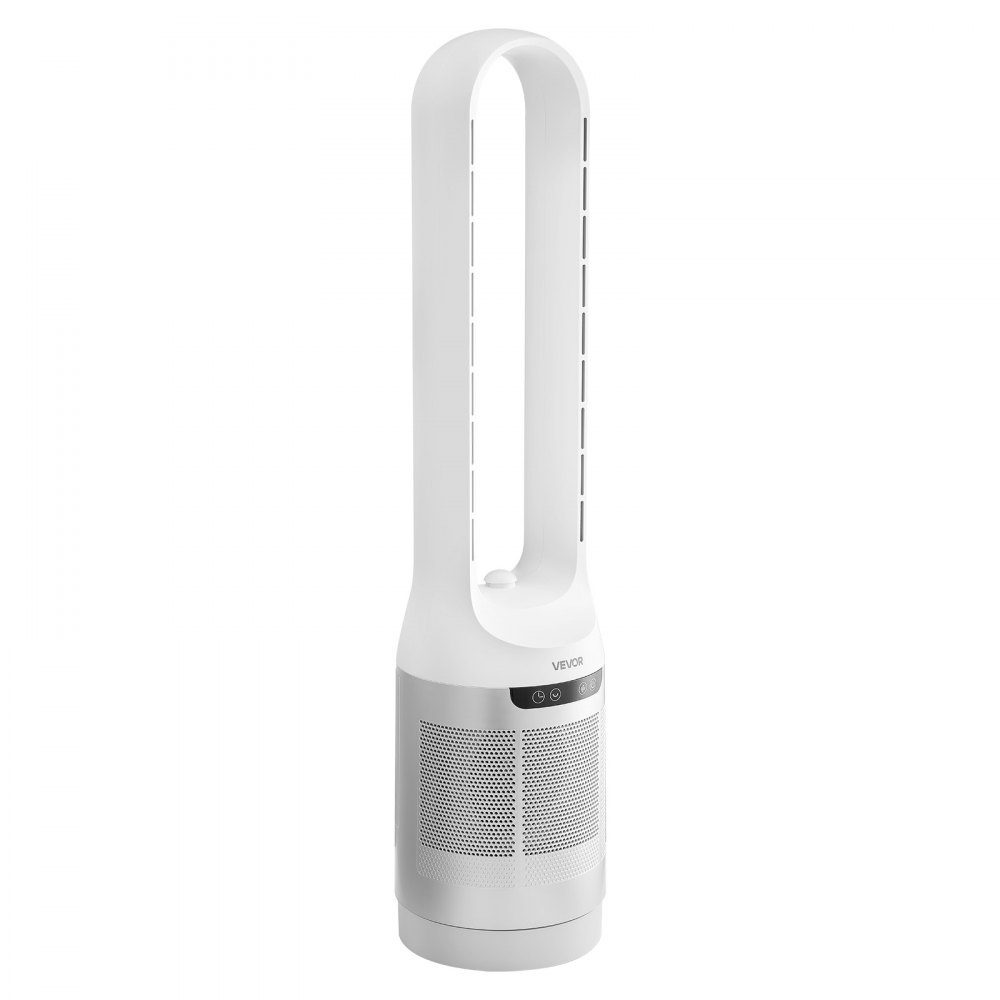 Tower Fan without Blades, 104cm Column Fan with 12 Speeds Max 4.5m/s, 4 Modes, 8 Hour Timer, 65° Oscillating Pedestal Fan with Remote Control for Bedroom, Office, White