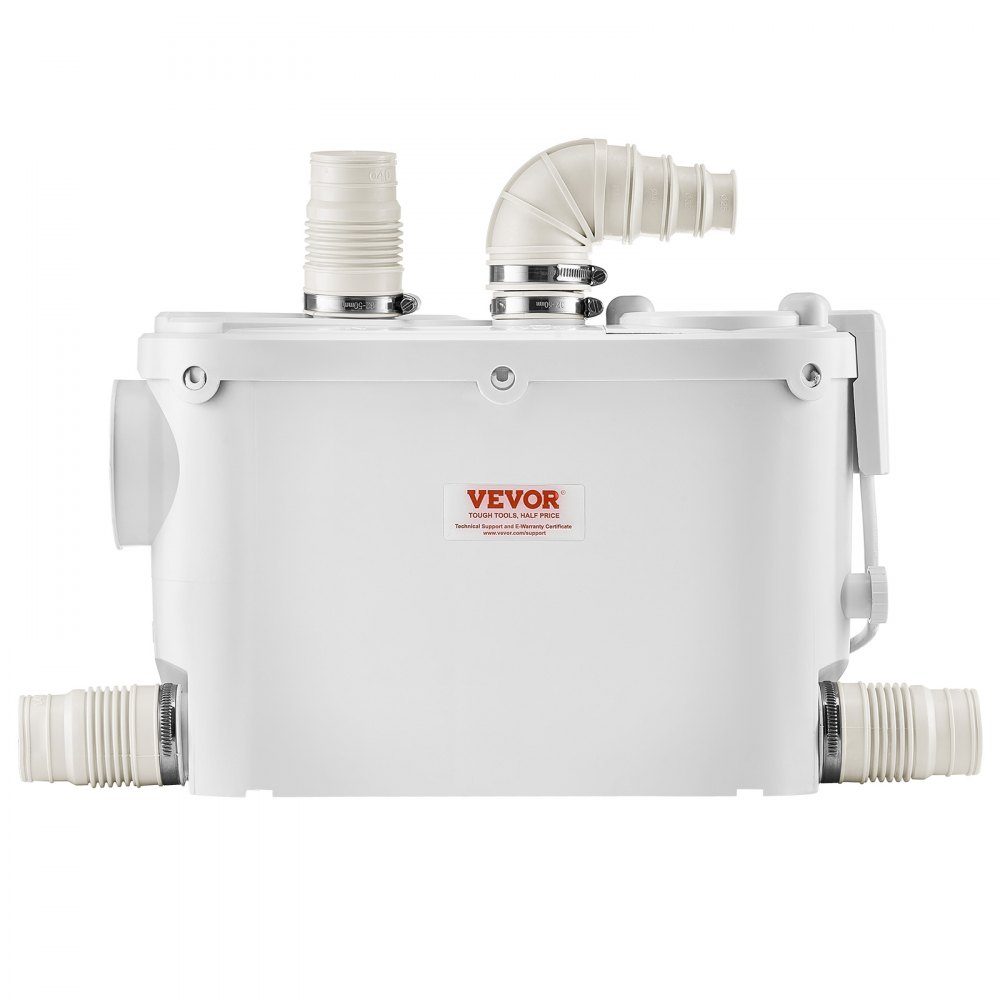 Waste water lifting system 500 W, 6600 l/h flow, 8 m delivery height, waste water pump 2900 rpm with 3 water inlets for cellar, kitchen, sink, shower, bathtub, laundry wastewater disposal, dishwasher