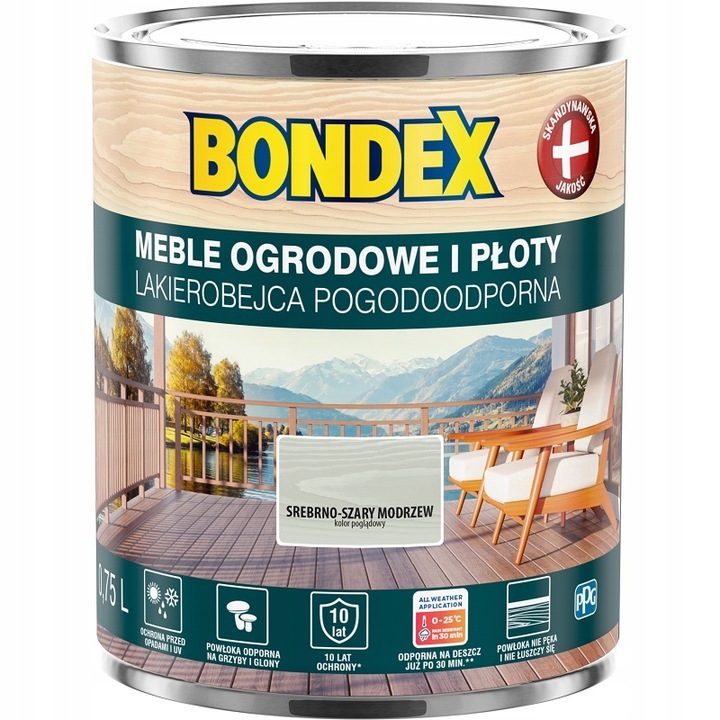 Bondex lasure de peinture résistante aux intempéries couleur bois mélèze gris argenté 0,75 l Bondex lasure de peinture résistante aux intempéries couleur bois mélèze gris argenté 0,75 l