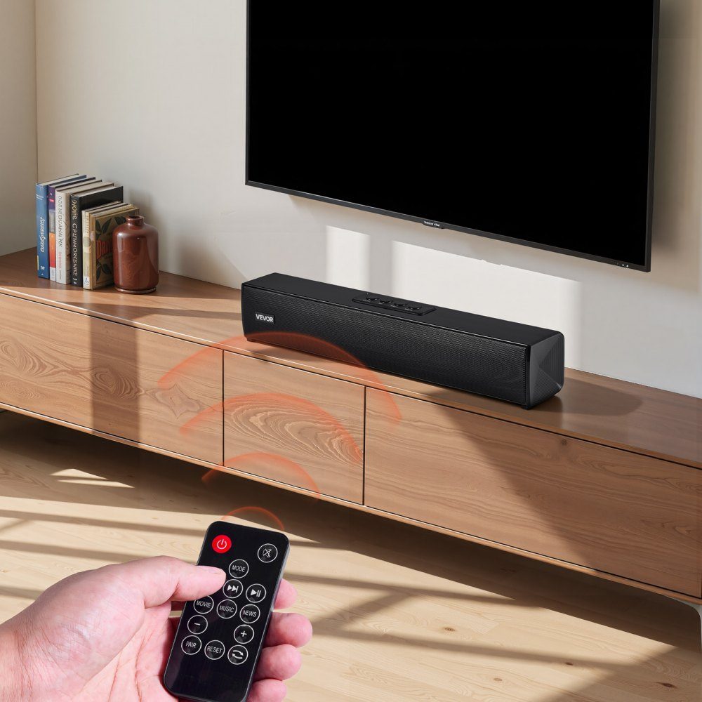 Soundbar für Smart TV, 2.0-Kanal, 450-mm-Kompakt-TV-Lautsprecher für Projektor, Bluetooth-AUX-Anschluss, Fernbedienung, 80-W-Surround-Sound-System für PC-Heimkino-Audio