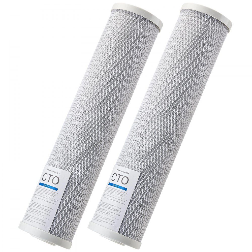 2-pack vervangingscartridge voor het hele huis waterfilter 115x507mm CTO koolstofblokvervangingsfilter voor 3-traps waterfiltersysteem vermindert chloor, slechte smaak en geur