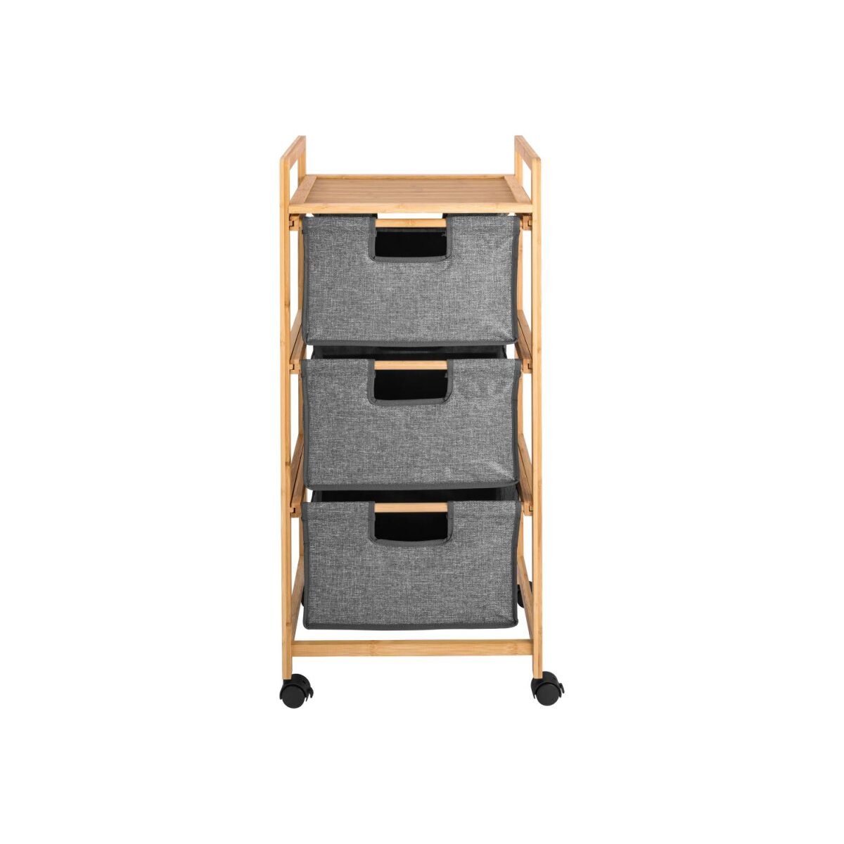 LIVARNO® bamboo shelf, rolling shelf with 3 compartments