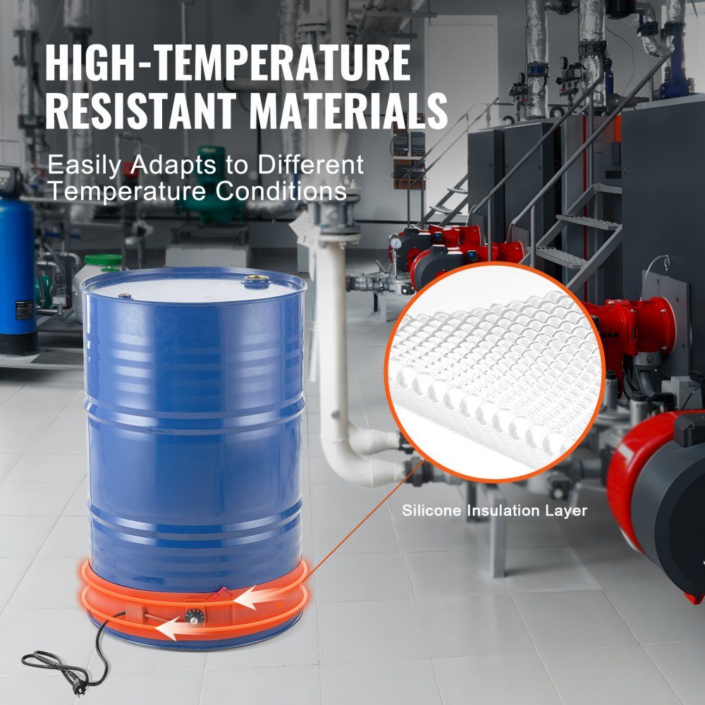 Bande chauffante à seau à Base métallique 208L, 1200W, 30 à 150 °C, réglable – Réf. HT-22848