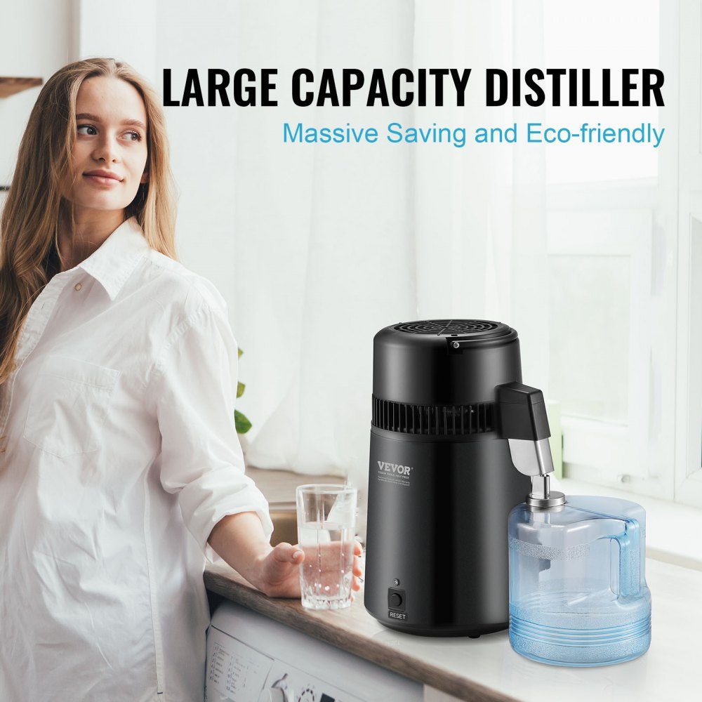 Waterdestilleerder Distilleerder RVS Waterdestilleerder 4L Zwart