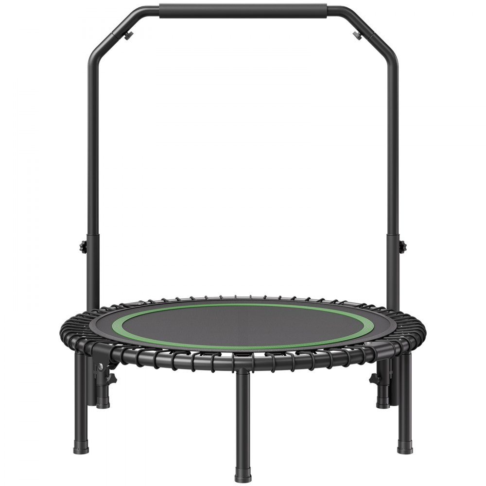 Mini trampoline pliable fitness rebondeur 1027 mm, trampoline d'entraînement résilient 150 kg, trampoline de sport rebondeur mini trampoline trampoline de jardin avec poignée en mousse réglable en hauteur sur 4 niveaux