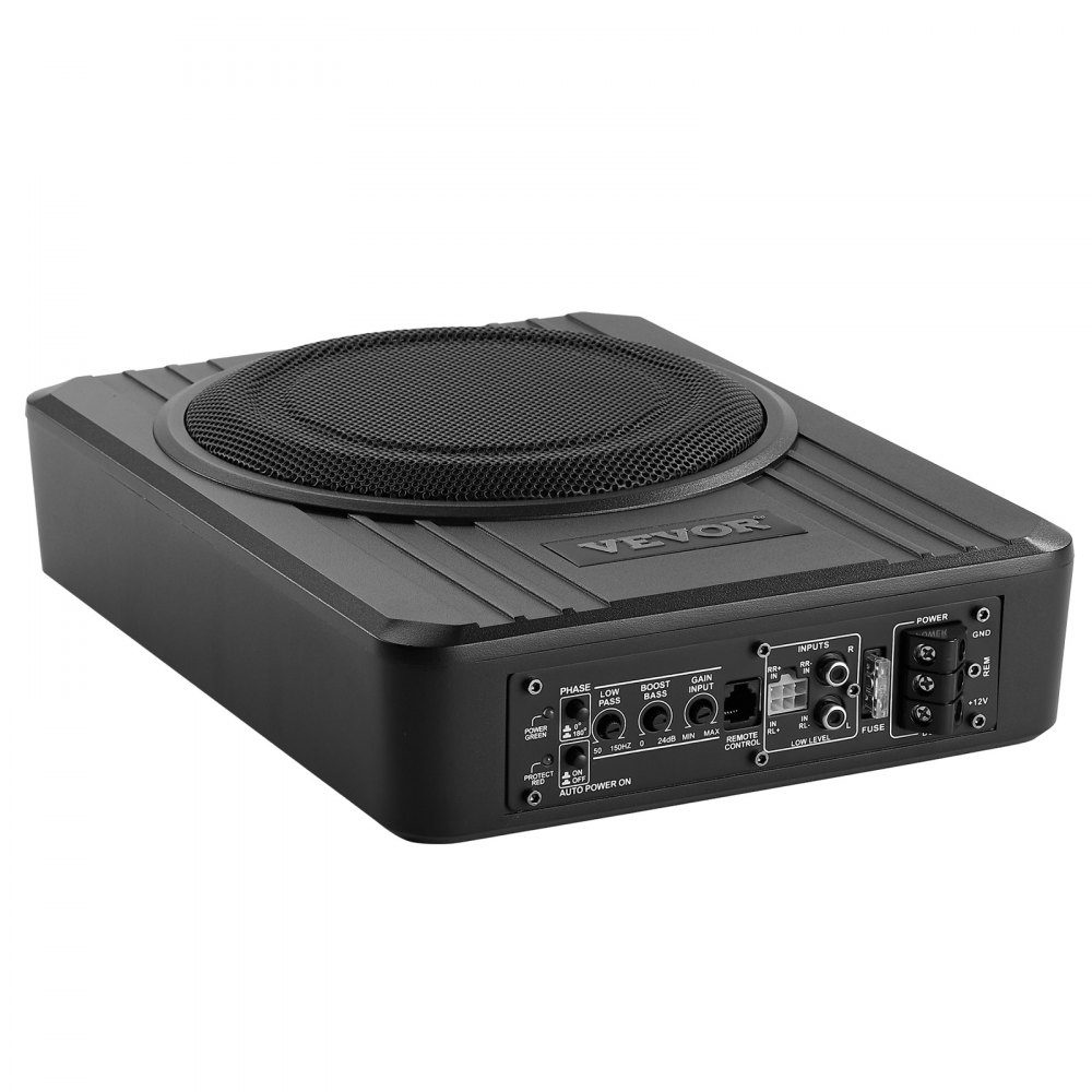 Subwoofer samochodowy pod siedzeniem 400 W, smukły subwoofer samochodowy o średnicy 203 mm, podsystem z wbudowanym wzmacniaczem, wejście wysokiego/niskiego poziomu i regulacja głośności dla SUV-ów, ciężarówek