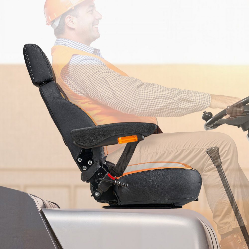 Universal forklift seat 520 x 590 x 820 mm, tractor seat, tractor seat, tractor seat, forklift seat, safe tractor seat with micro switch, ergonomic lawn mower seat for skid steer, bulldozer