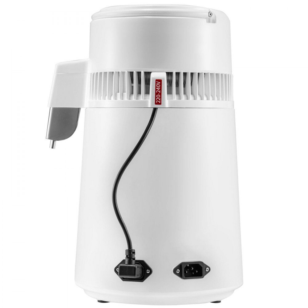 4L waterdestilleerder 750W distilleerder roestvrijstalen waterdestilleerder zuiver waterdestilleerder met glazen kan, waterdestilleerder 1L/uur waterdestilleerder met dubbel temperatuurdisplay