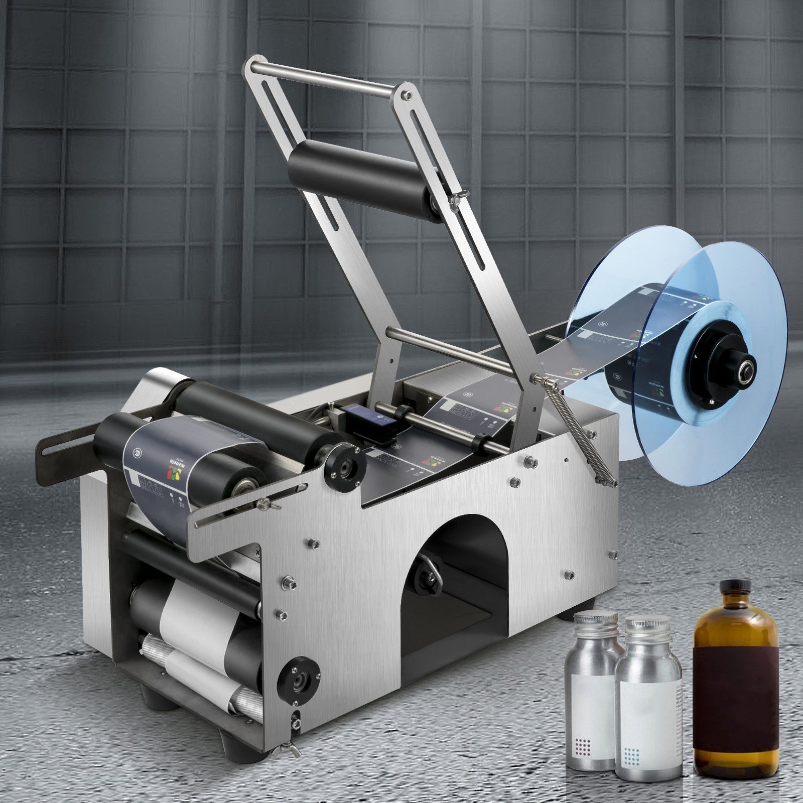 Industrielle Flaschenetikettiermaschine, Flaschenetikettiermaschine, Etikettenapplikator Industrielle Flaschenetikettiermaschine, Flaschenetikettiermaschine, Etikettenapplikator