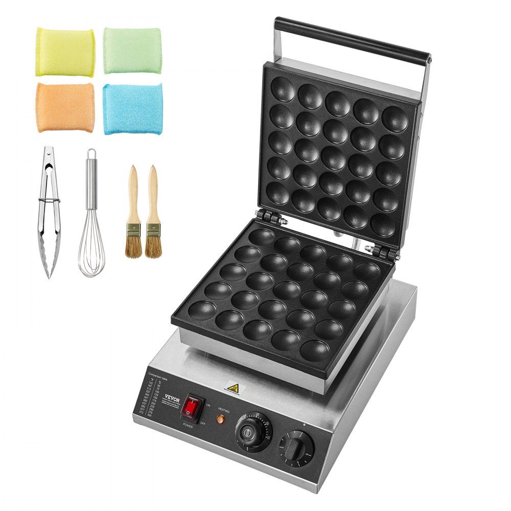 Mini Pancake Machine, Commercial Dutch Mini Pancake Machine, 25pcs, 43mm Diameter, Dorayaki Baking Machine, 1700W, Temperature and Time Control, in Kitchens, Cafes and Restaurants