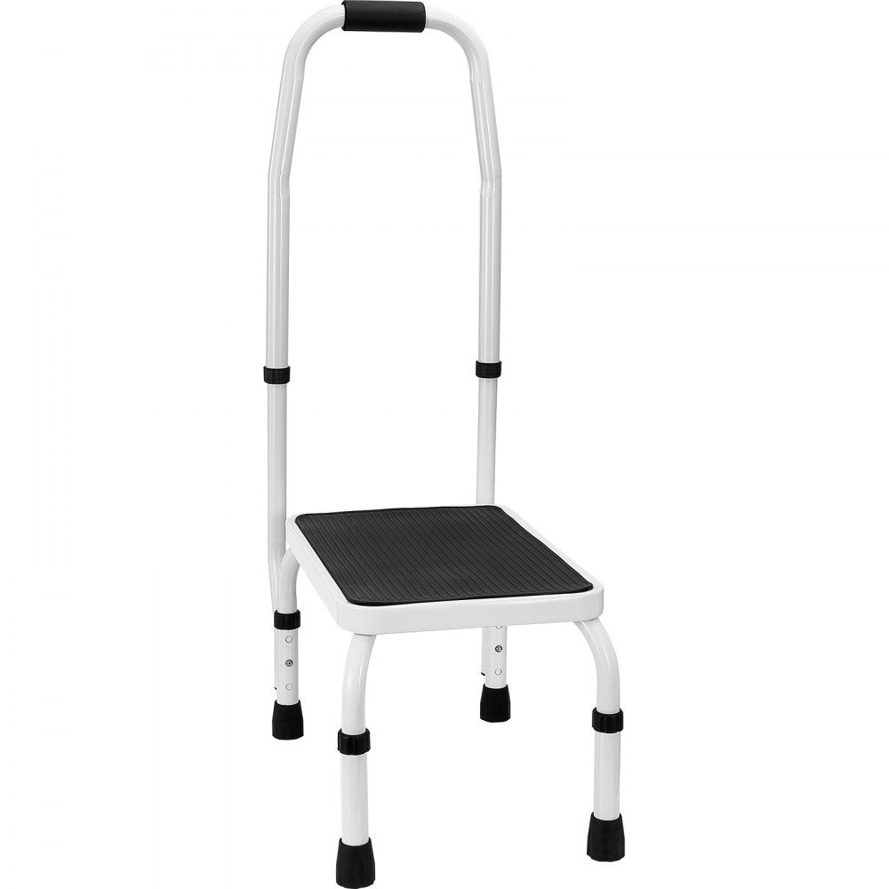 Huishoudladder 810 x 417 x 285 mm, trap, opklapbaar, stalen trap, 1 trede, trap, draagvermogen 150 kg, opklapbare trede, enkele trap, 810 mm hoog, keukenladder, antislip opstapje