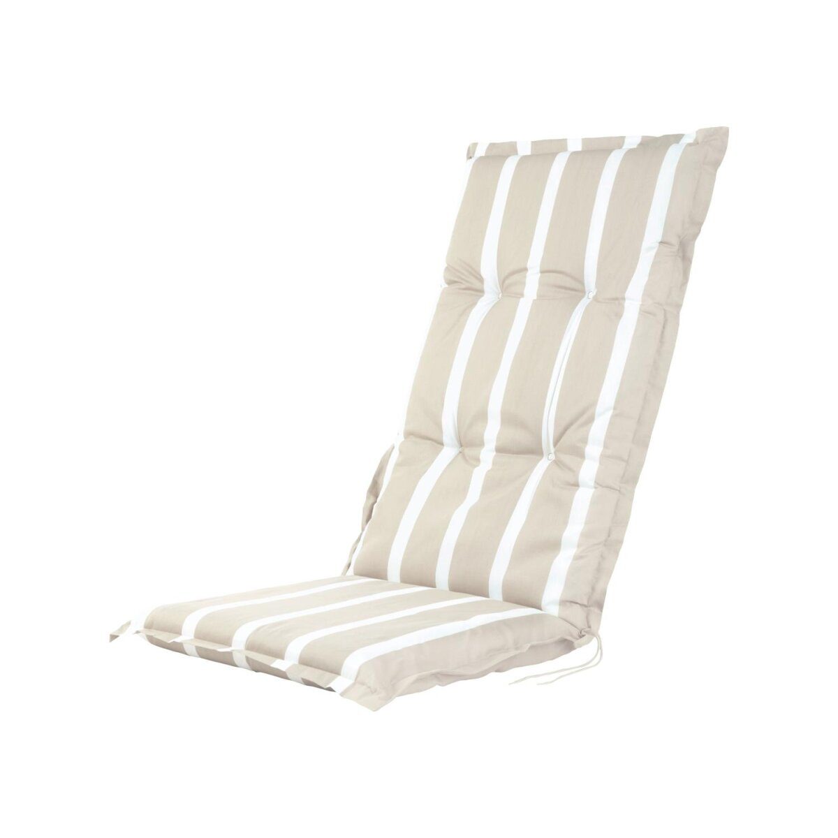 LIVARNO home high-back cushion “Valencia / Miami” with comfortable 8 cm padding (stripes/beige)