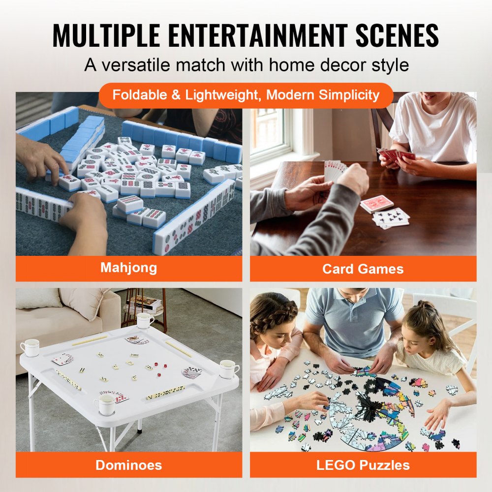 Mahjongtafel, dominotafel, opvouwbare kaarttafel voor 4 spelers met 4 bekerhouders en 4 chipcompartimenten, draagbare dominospeltafel met 1 set dominostenen voor Mahjong pokerpuzzels Mahjongtafel, dominotafel, opvouwbare kaarttafel voor 4 spelers met 4 bekerhouders en 4 chipcompartimenten, draagbare dominospeltafel met 1 set dominostenen voor Mahjong pokerpuzzels