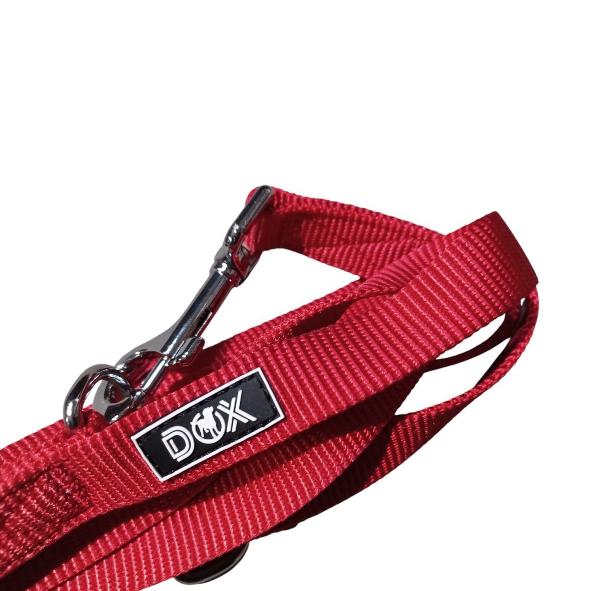 DDOXX Hundeleine Nylon, 3fach verstellbar, 2m Lauf-Leine, M, rot