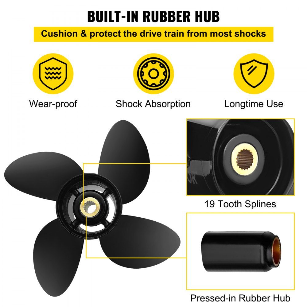 Outboard Propeller Replacement for OEM 3587522 4-Blatt 14-1/4" x 19" Pitch Aluminum Boat Propeller Compatible with Volvo Penta SX Drive All Models 19 Splines Right Hand