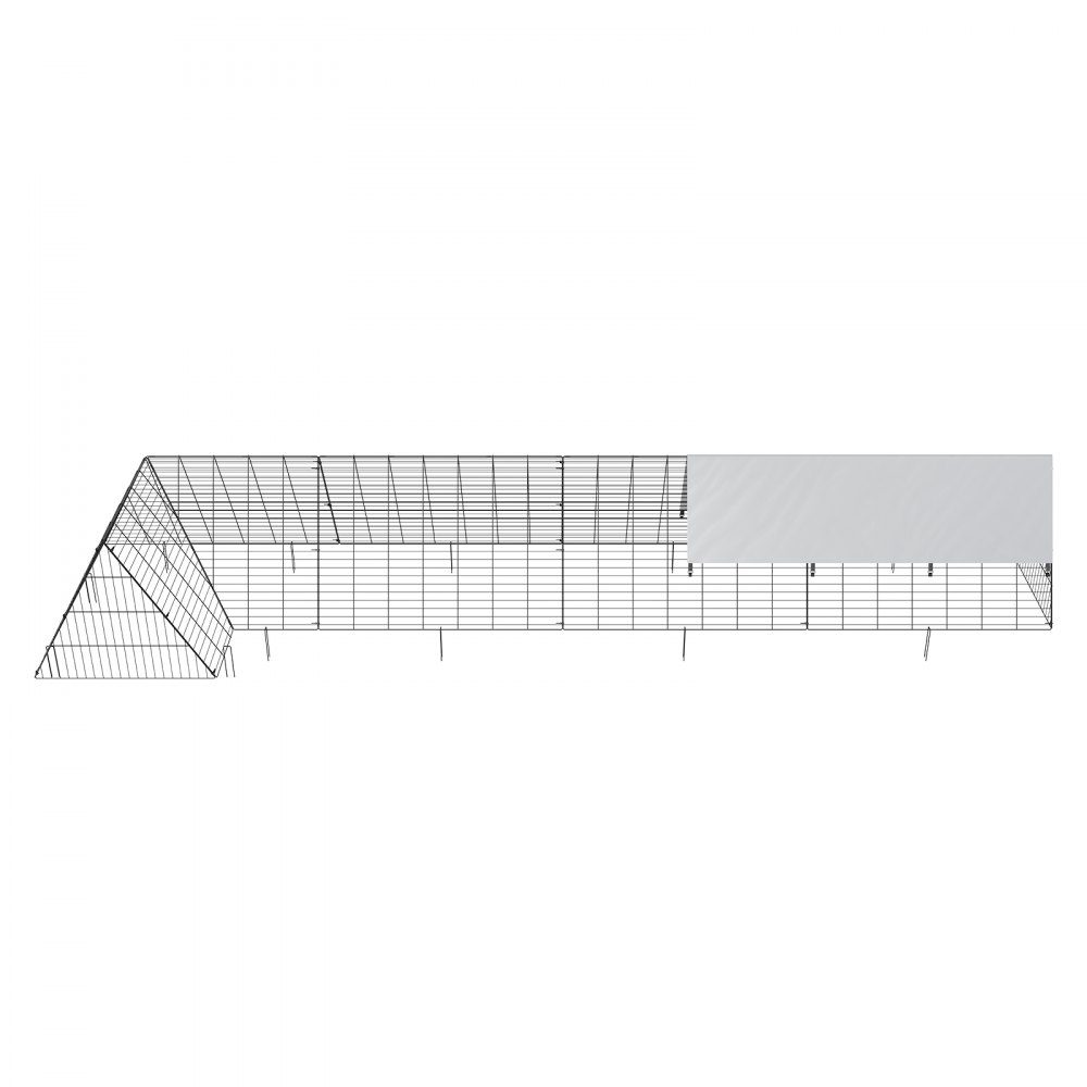 Chicken Tunnel 400 x 100 x 61.5cm (L x W x H) Yard Chicken Cage Portable Outdoor Chicken Tunnel with Corner Frame Chicken Coop Enclosure Suitable for Chickens Ducks Rabbits