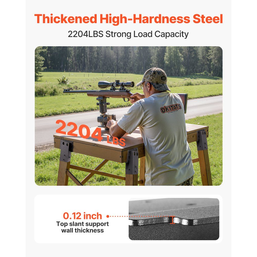 8° Tilt Brackets Platform Mount Fits 88.9 x 88.9mm Wood 1000kg Load Capacity Deer Stand Mount for High Seats Hunting High Seats Shooting Ranges Pack of 8