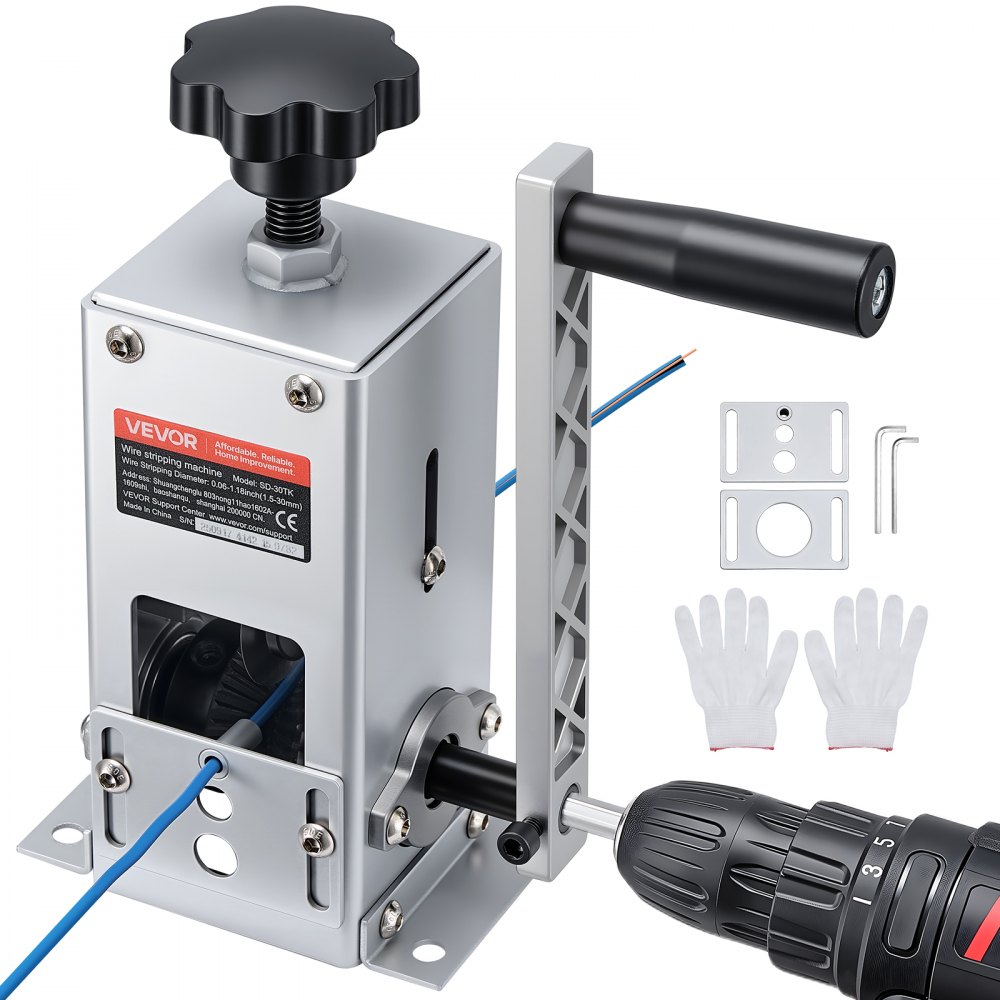 Machine à dénuder les fils, machine à éplucher les câbles de 1,5 à 30 mm, opération de manivelle/perceuse, outil de dénudage avec cadre Q235, dénudeur de câbles, machine à dénuder manuelle pour déchets de cuivre Machine à dénuder les fils, machine à éplucher les câbles de 1,5 à 30 mm, opération de manivelle/perceuse, outil de dénudage avec cadre Q235, dénudeur de câbles, machine à dénuder manuelle pour déchets de cuivre