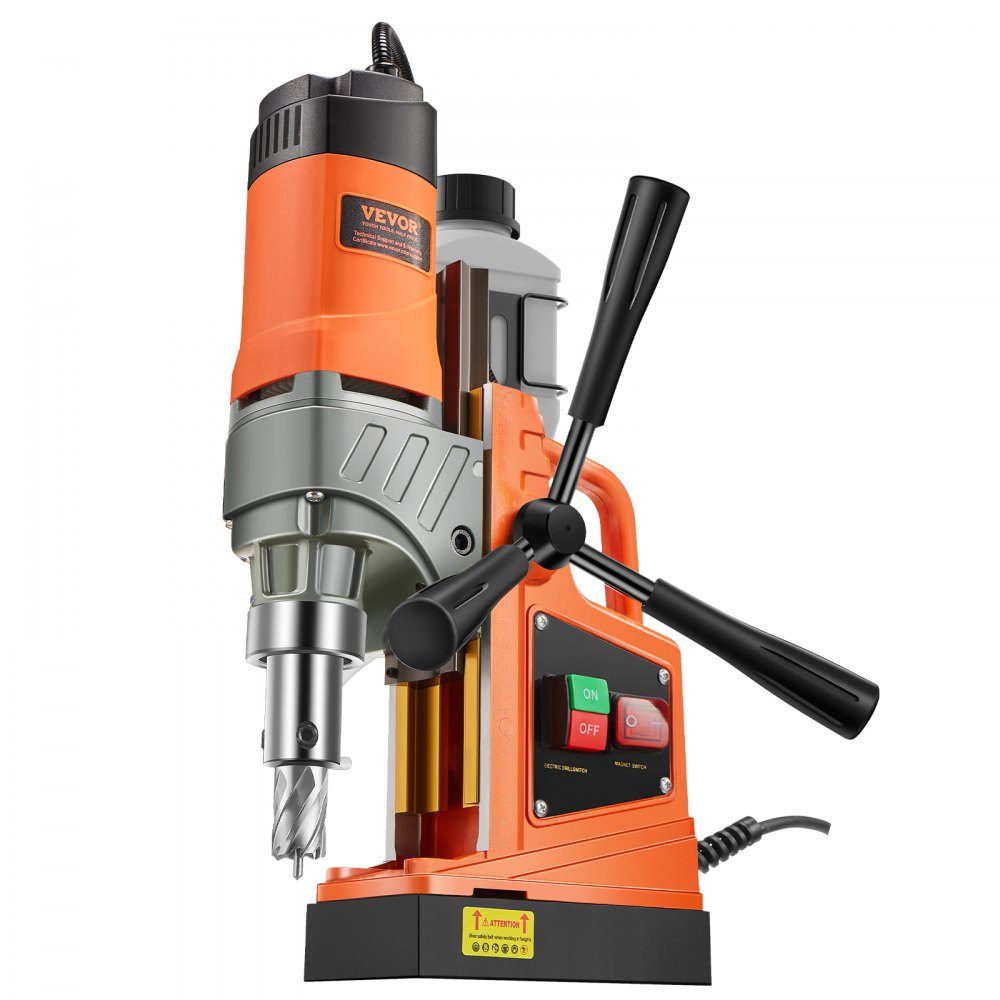 Profi Kernbohrmaschine Magnetbohrmaschine Magnetkraft 12500 N, 850 U/min 1450 W Magnetbohrmaschine 40 mm max. Bohrdurchmesser, Magnetkernbohrsystem für Schiffbau, Brückenbau etc. Orange