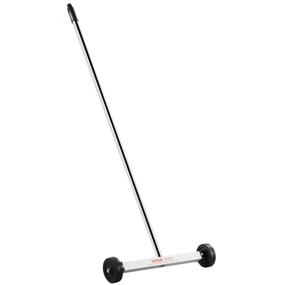 Magnetic Sweeper with Wheels, 15 Inch Mini Magnetic Sweeper, 8 Pound Capacity, Adjustable Handle, Lightweight Magnetic Sweeper for Picking Up Nails and Screws, Easy to Clean Workshop Garage