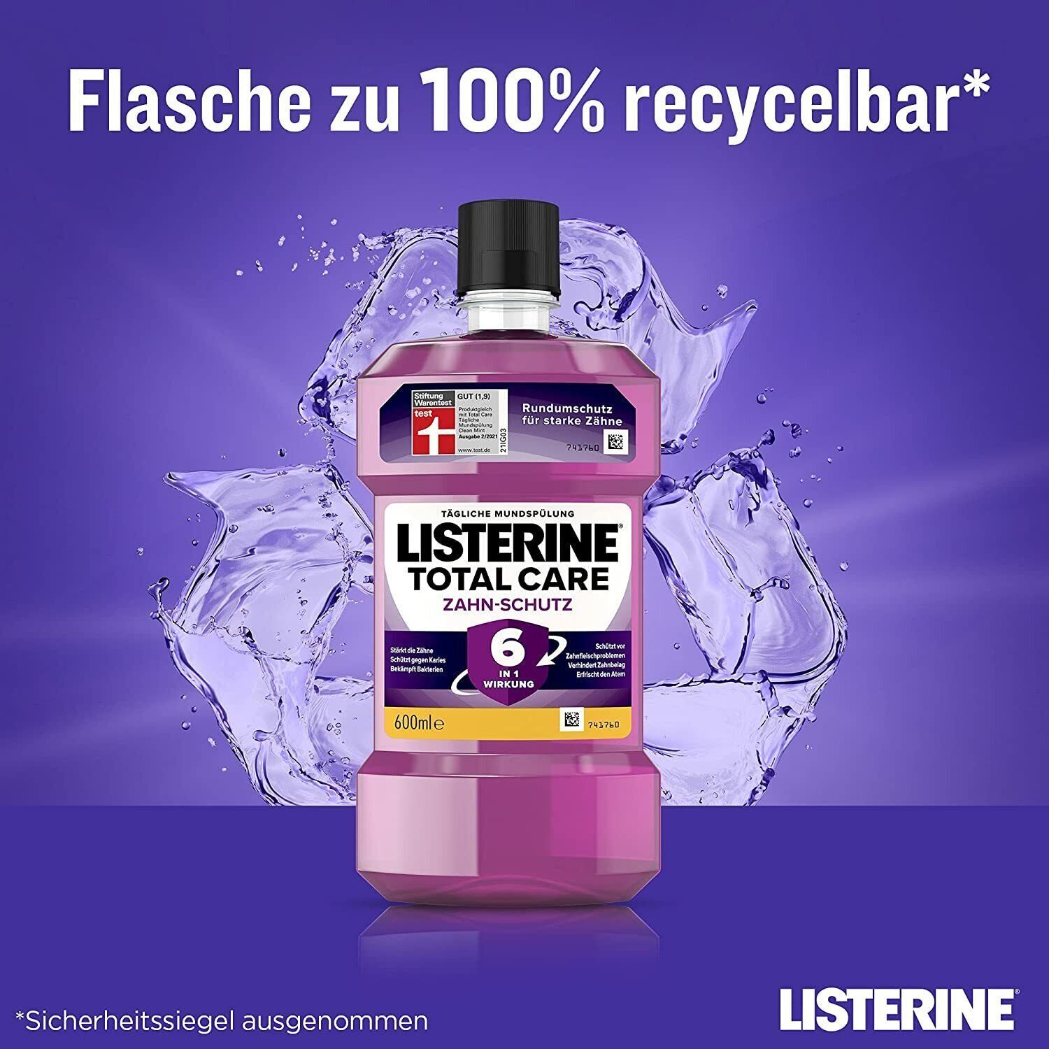 *DAILY PRICE* LISTERINE Total Care Mouthguard Mouthwash Caries Oral Hygiene Teeth 6in1 6x500ml