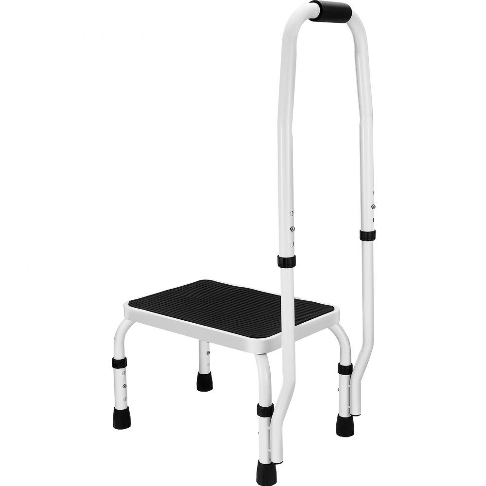 Huishoudladder 810 x 417 x 285 mm, trap, opklapbaar, stalen trap, 1 trede, trap, draagvermogen 150 kg, opklapbare trede, enkele trap, 810 mm hoog, keukenladder, antislip opstapje