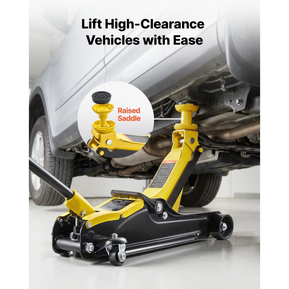 Hydraulic Car Jack 2.5T Capacity Flat Steel Car Jack with Single Piston Quick Lift Pump and SUV Adapters Sedan Car Jack 85-320mm Lift Range Racing Car Jack