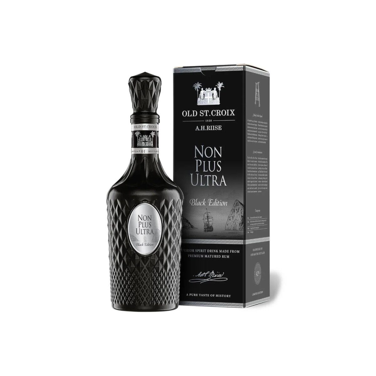 Euh. Riise Non Plus Ultra Black Edition (base de rhum) avec coffret cadeau 42% vol