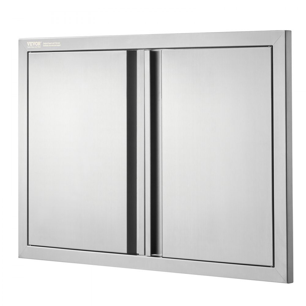 Porte d'accès au gril 774x532mm Double porte de cuisine extérieure encastrée en acier inoxydable, porte murale verticale avec poignées rétractables pour Grill Island Grill Station armoire extérieure