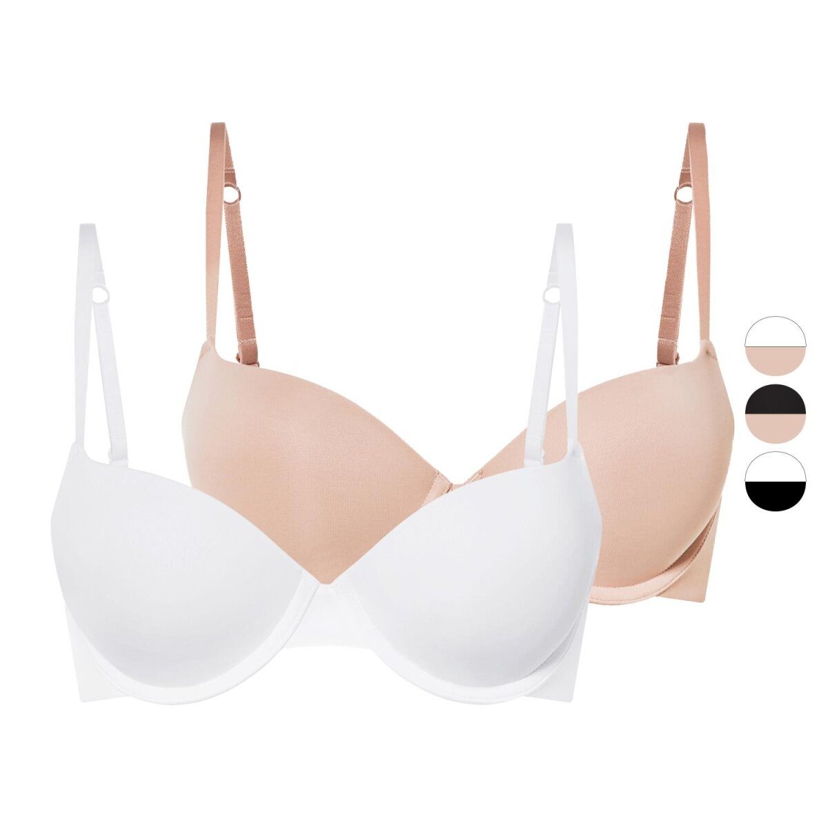 esmara® push-up bh's voor dames, set van 2, met verstelbare bandjes