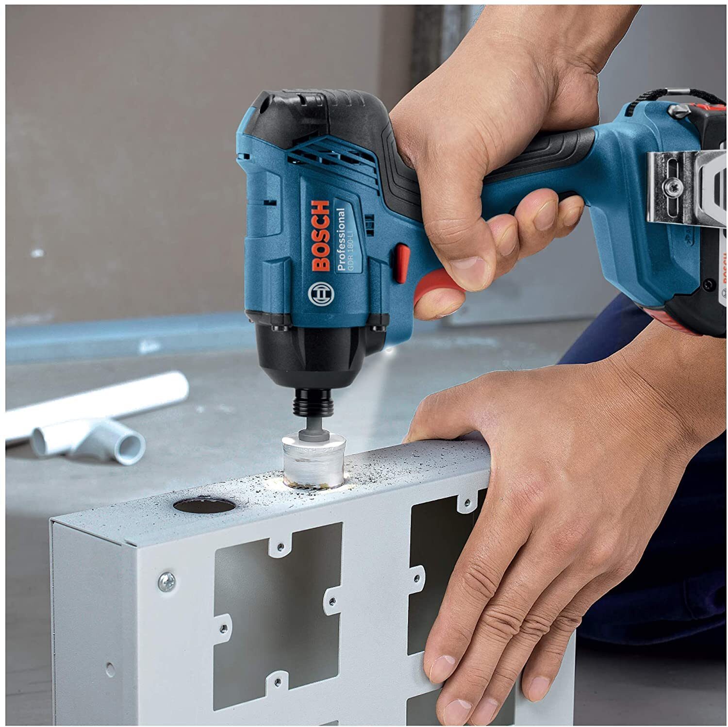 Bosch Professional 18V System Akku-Bohrschlagschrauber GDR 18V-160 (max. Drehmoment: 160 Nm, Schrauben M6 - M14, 1/4" Innensechskant, ohne Akkus und Ladegerät, in L-BOXX)