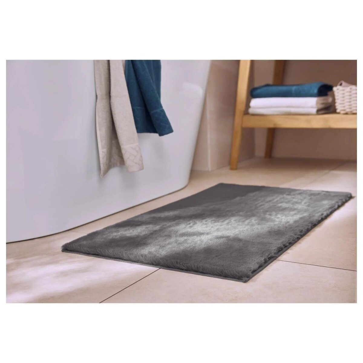 LIVARNO® bath mat, 60 x 100 cm (gray)