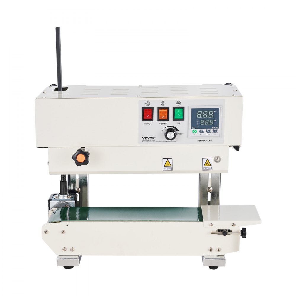 Continuous bag band sealing machine, 0.24-0.47 inch/6-12mm sealing width, vertical band sealing machine with digital temperature control, carbon steel bag sealer for 0.02-0.8mm thick plastic bag films Continuous bag band sealing machine, 0.24-0.47 inch/6-12mm sealing width, vertical band sealing machine with digital temperature control, carbon steel bag sealer for 0.02-0.8mm thick plastic bag films
