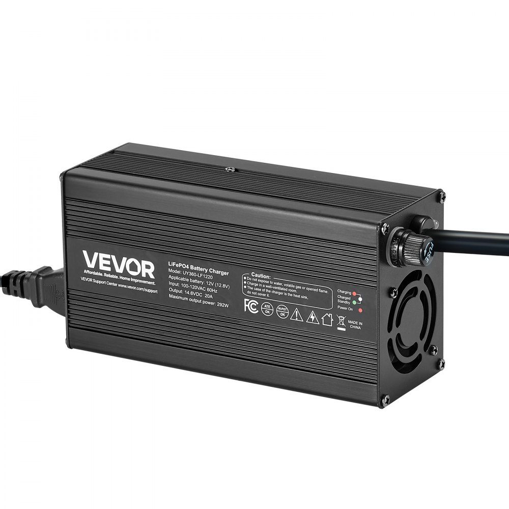 12V 20A batterijlader 14,6V DC laadspanning met Anderson-connector LED-indicator 0V activering voor lithium LiFePO4 Deep Cycle Boat RV-batterijen