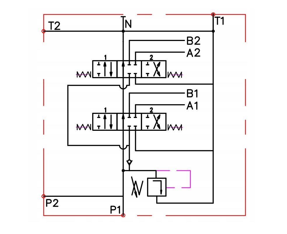 2-PIECE HYDRAULIC DISTRIBUTOR 40L WITH CONNECTIONS