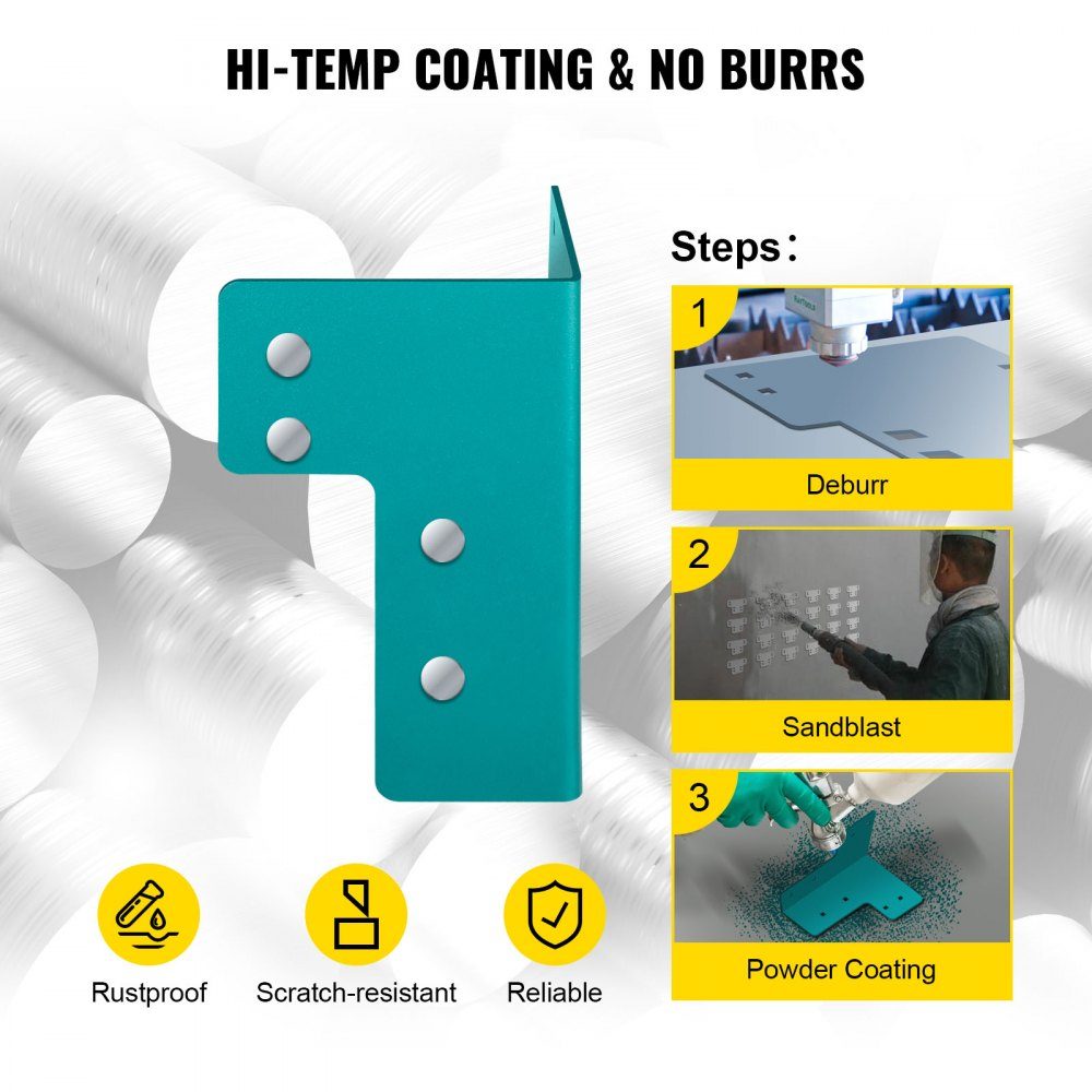Draaibare connector, 4 mm dikke stalen draaibare beugels 8-delige hoekconnectorset Haakse werkplaatstafel Hoekbeugels Bureaurandconnector Bevestiging Familie DIY
